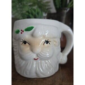 Vintage Santa Claus Face Mug ~   Christmas